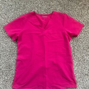 Women's Pink V-Neck Scrub Top